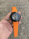 Seiko 5 Skelton orange black
