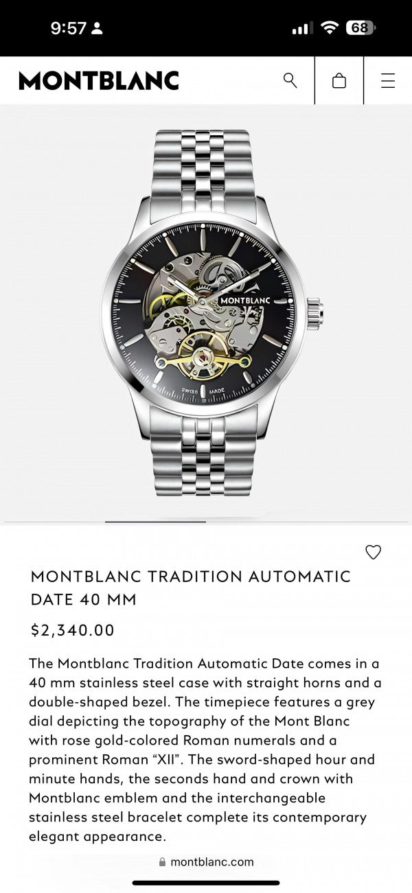Mont Blanc Tradition Automatic Official Store Article