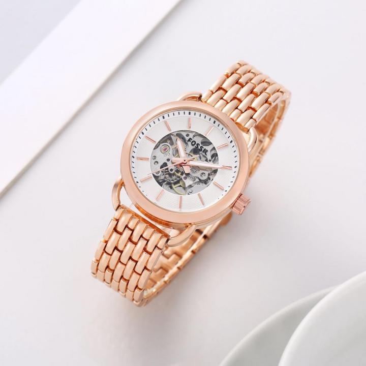 Fosil_Women_Automatic_Machine_White_Dial