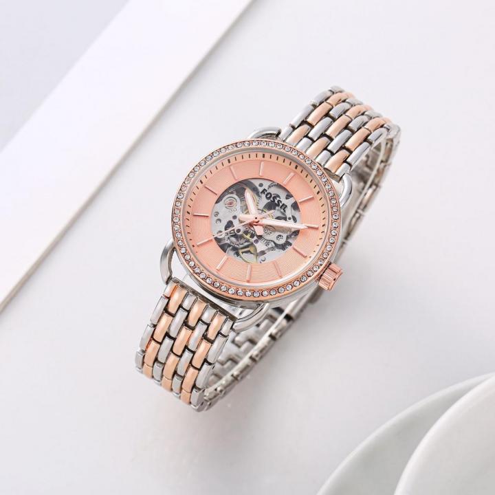 Fossil_Women_Automatic_Machine_Diamond_TT_Rosegold