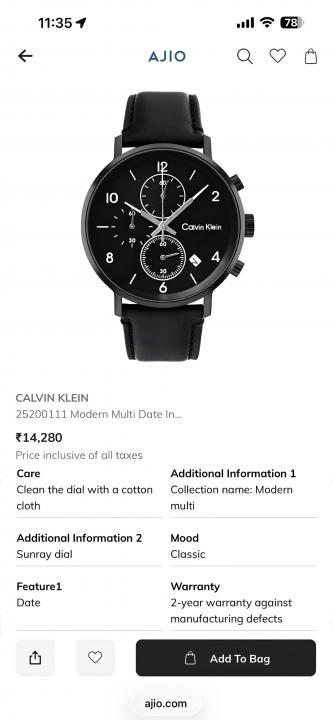 Calvin Klei_n Modern Chronography Original Model Series