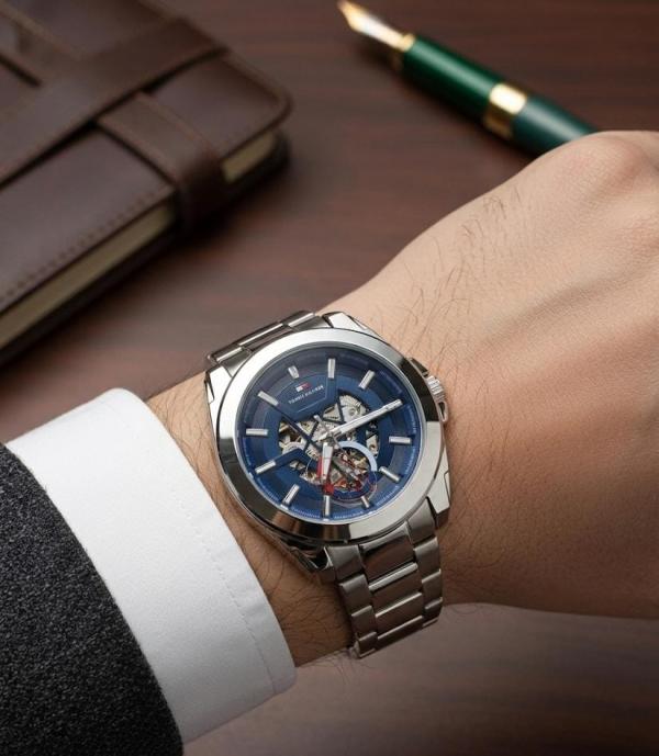 Tommy Hilfigar automatic skeleton Blue
