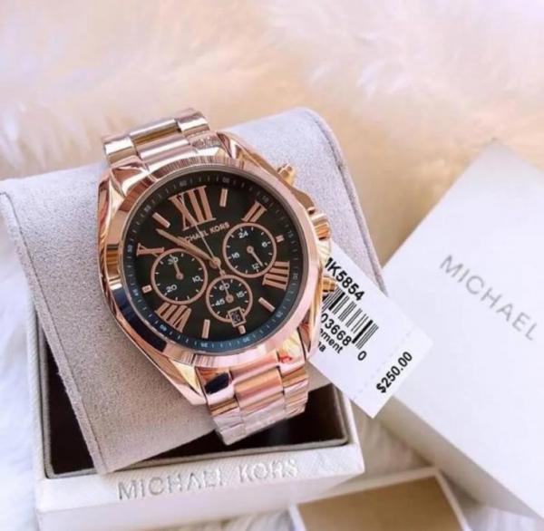 Michael l Kors Bradshaw MK5854 Rosegold Black Dial
