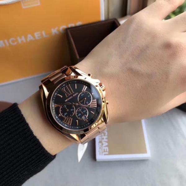 Michael l Kors Bradshaw MK5854 Rosegold Black Dial