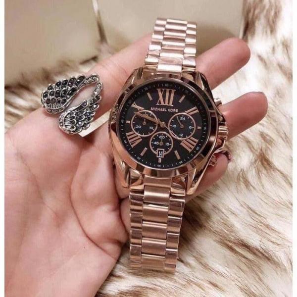 Michael l Kors Bradshaw MK5854 Rosegold Black Dial