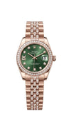Roleex Women Date Only Rosegold Green