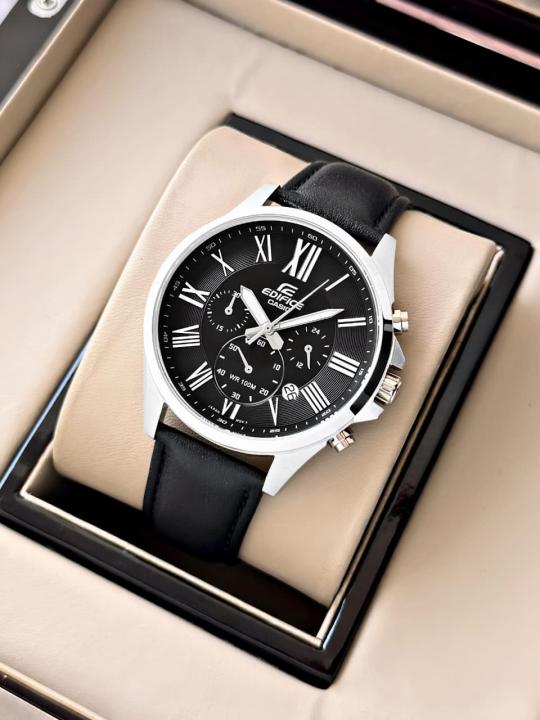 Edifice Casio Men Black Daily Chronography Japan Machine