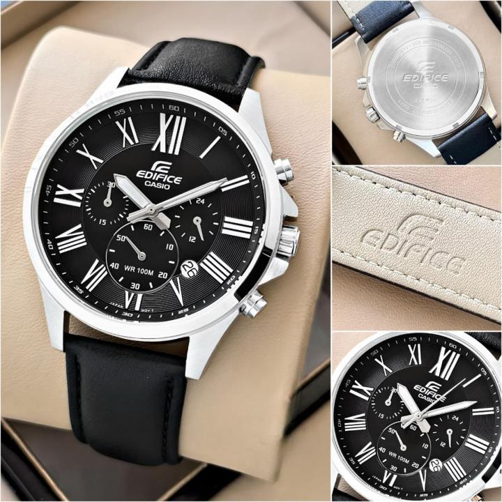Edifice Casio Men Black Daily Chronography Japan Machine