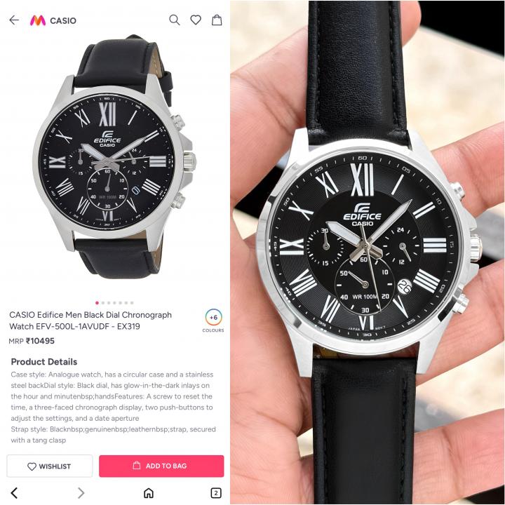 Edifice Casio Men Black Daily Chronography Japan Machine
