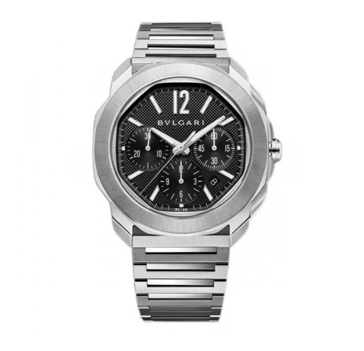 Bvlgari Man Finissimo Chronograph Chain Silver Black