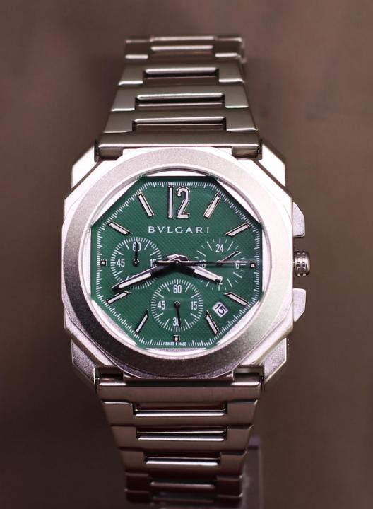 Bvlgari Man Finissimo Chronograph Chain Silver Green