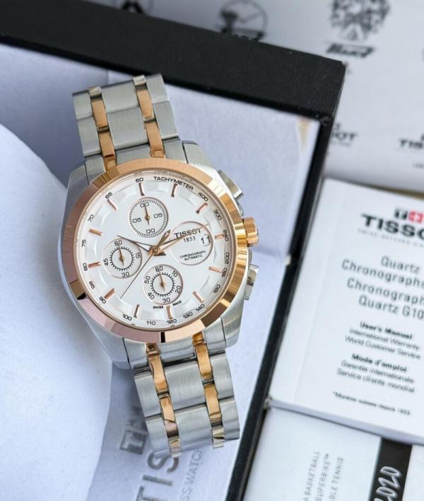 Tissotmens Chain 1853 Chronograph White Dial