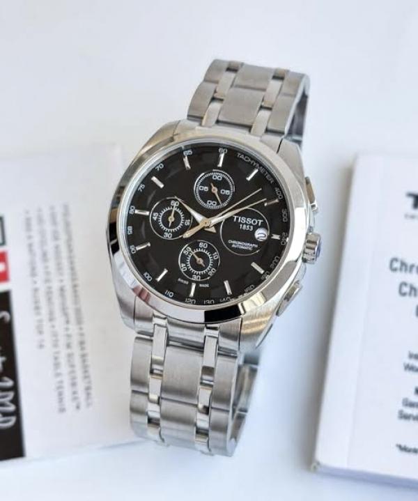 Tissotmens Chain 1853 Chronograph Black Dial