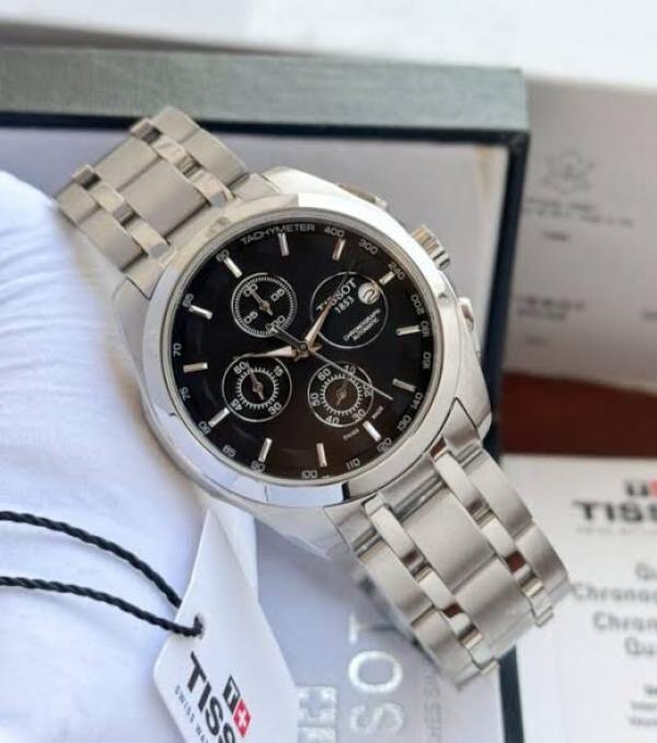 Tissotmens Chain 1853 Chronograph Black Dial