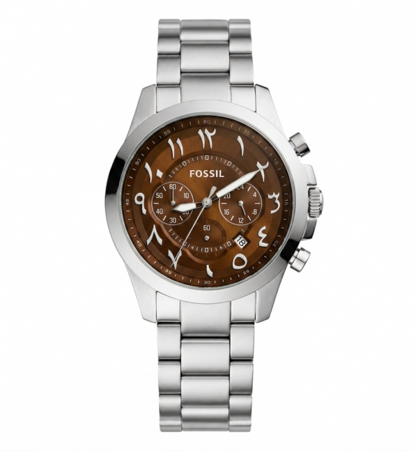Fossil_Mens_Arabic_Stainless_Steel_Brown_Dial