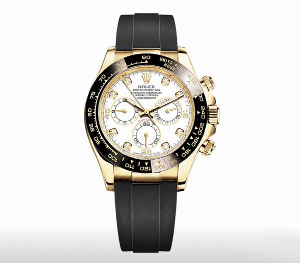 Roleex Daytona Cosmograph Diamond Silicon Gold White