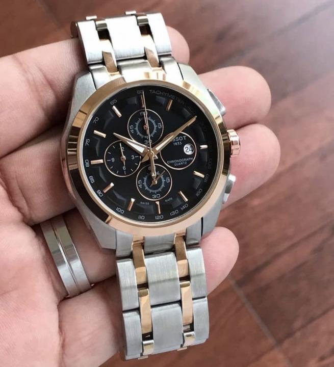 Tissotmens Chain 1853 Chronograph Black Dial