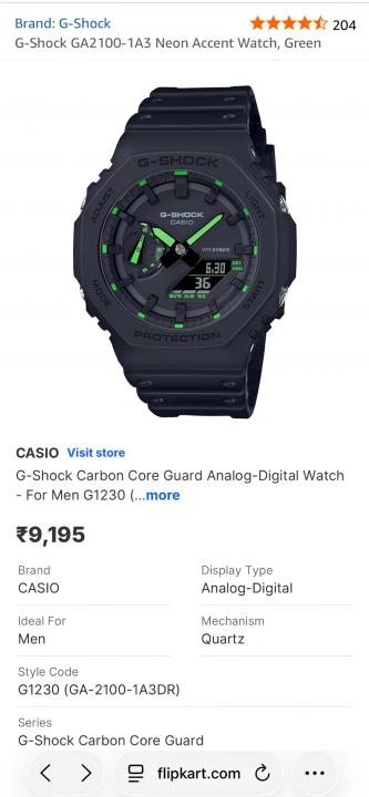 G-shock Casio Carbon CoreGaurd Watch