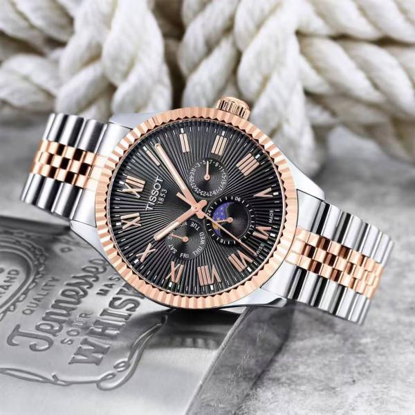 Tissotmens Chain 1853 Chronograph Two Tone Rosegold Black Dial