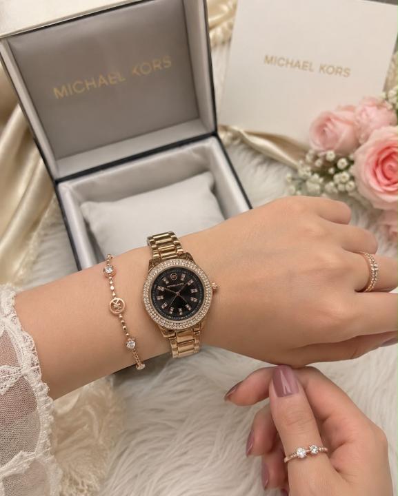 Michael Kores Rosegold Black Dial