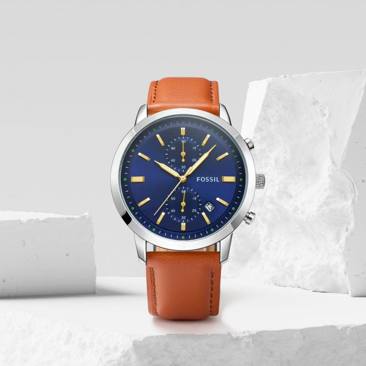Fossii_l Townsman Chronograph LightBrown-Silver-Blue
