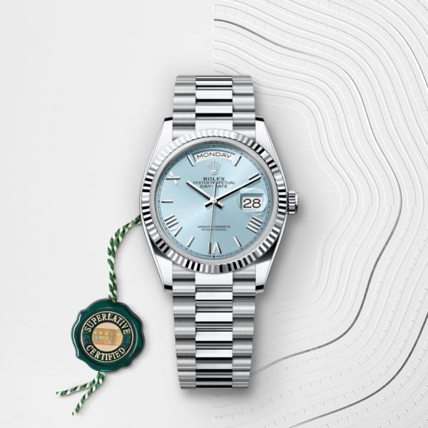 Roleex Mens Oyster Day Date Sky Blue Heavy Quality