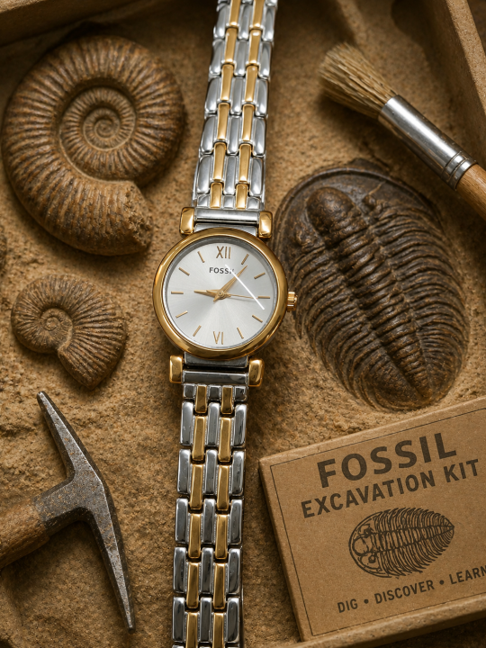 Fossii_l Carlie Two Tone Stainless Steel Watch For Her