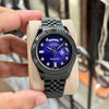 Seikk_o Oyster Perpetual Day Date Silver-Blue Diamond