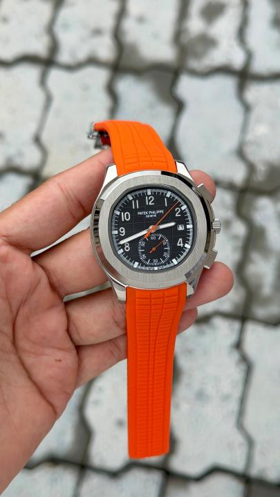Patee_k Philippe Aquanaut chronograph possibly model 5968A-001 automatic back opne premium silicone