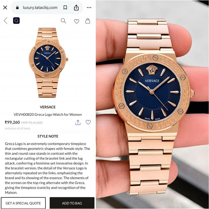 Versace Grece Logo Watch For Woman