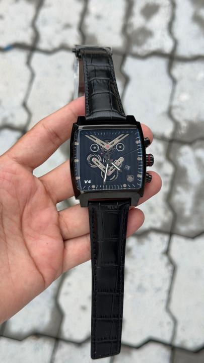 TAG Heuee_r Monaco V4 watchluxury item quarz movement premium leather