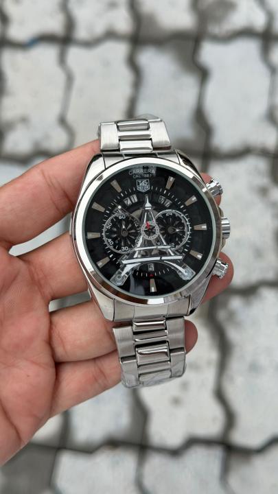 tag heuee_r  Carrera Eiffel Tower Edition quarz movement chronograph all working  premium stainless steel
