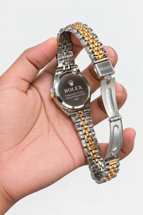 Roleex women Date Only Gold Two Tone Blue Dial