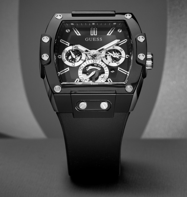 Guess Rectangle Chronograph Black-Silver Chronograph