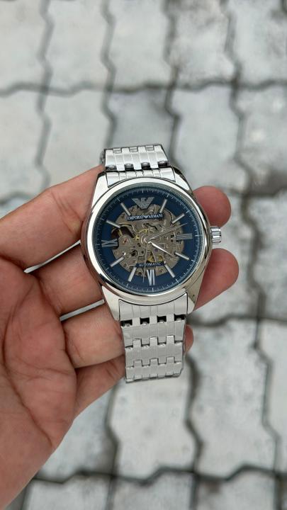 ARMANN_I AR60091 skeleton  Automatic movement skeleton dial premium stainless steel strap