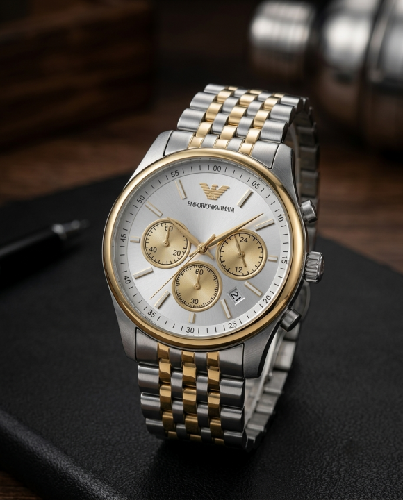 Emporio Armaan_i AR11581 Chronograph 2Ton-Gold-White