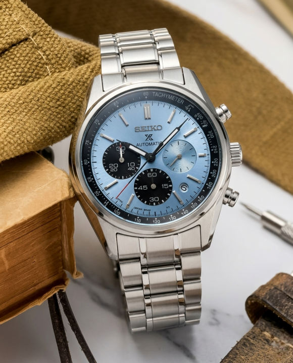 Seiko Prospex Chronograph Silver-Skyblue