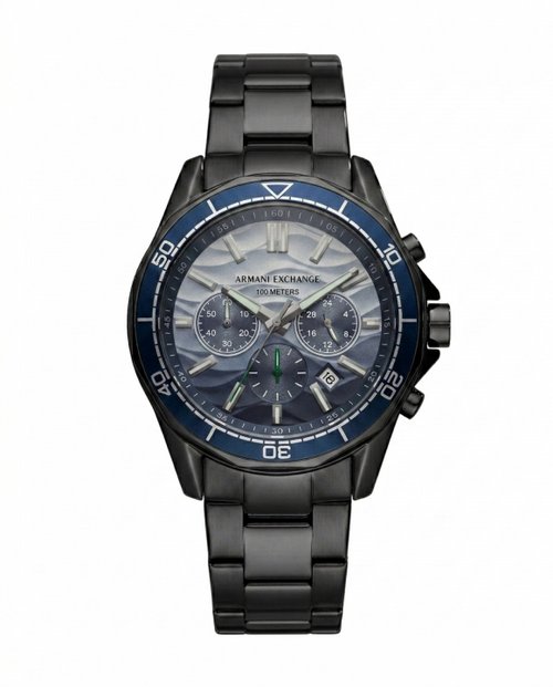 Armaani Exchange 100 Meters Black  Two Shade Dial