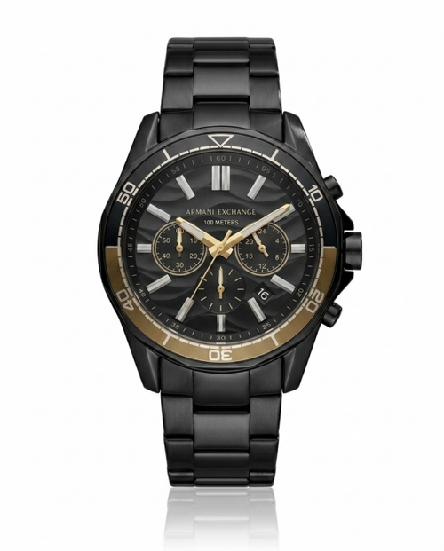Armaani Exchange 100 Meters Black Dial