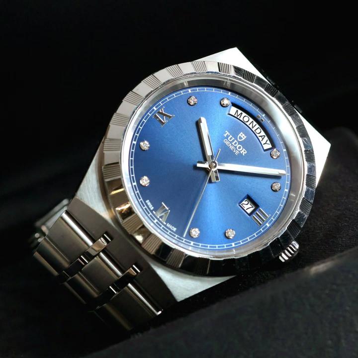 Tudor Royal Automatic silver blue dimond