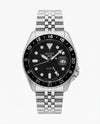 Seiko Gmt Master silver Black Dial