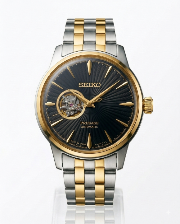 Seiko Presage Two Tone Gold Black Dail