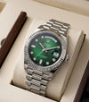 Rolee_x Oyster Perpetual Day Date Diamond Silver-Green 40 Battery
