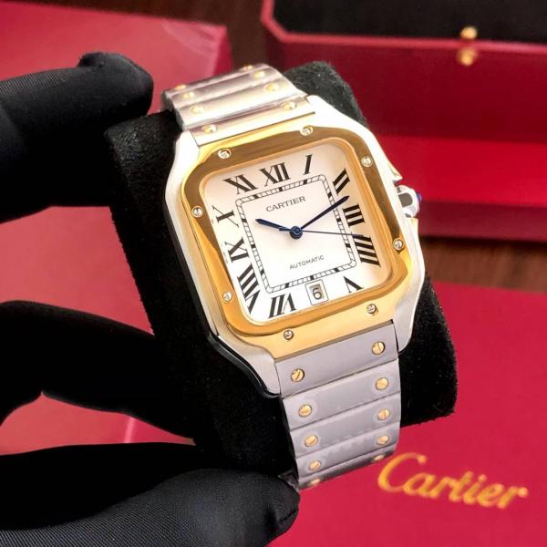 Cartiie_r Santos Automatic 2 ton gold white