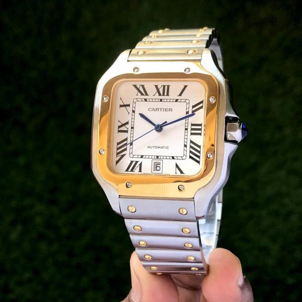 Cartiie_r Santos Automatic 2 ton gold white