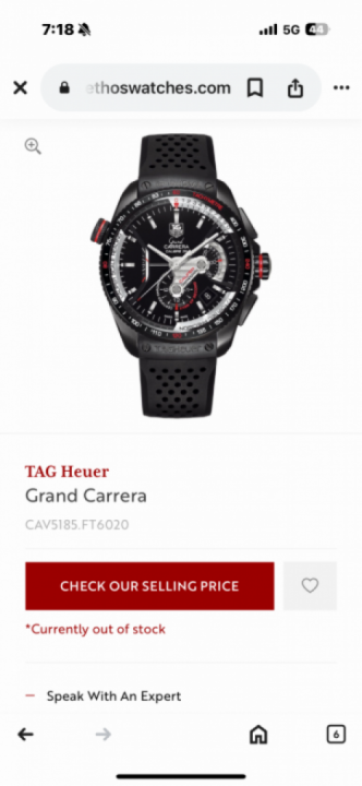Tag Heue Grand Carrea Calibre 36 Caliper Chronograph