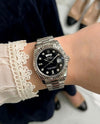 Rolee_x Oyster Perpetual Day Date Diamond Silver Black