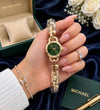 Michael l Kors Lennox Gold Green Dial