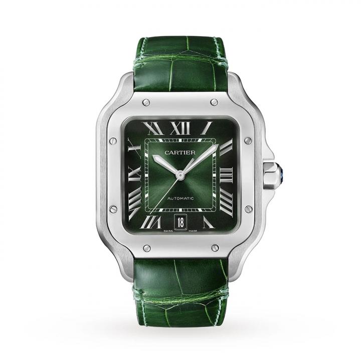 Cartiie_r Santos Automatic green Roman ank