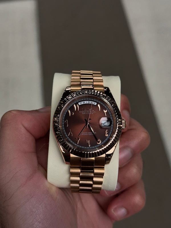 Seiko Oyster Perpetual Day Date Movment Like Automatic Copper-Brown-Arabic